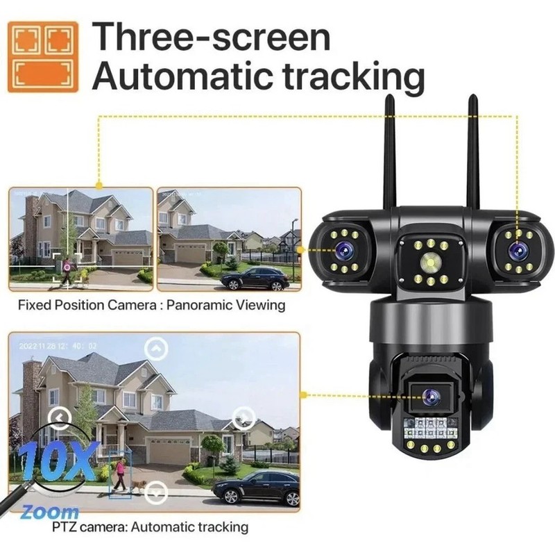 ANDOWL G3000 WI-FI PTZ IP 8K 12MP TRIPLE AUDIO DISPLAY SECURITY CAMERA gallery