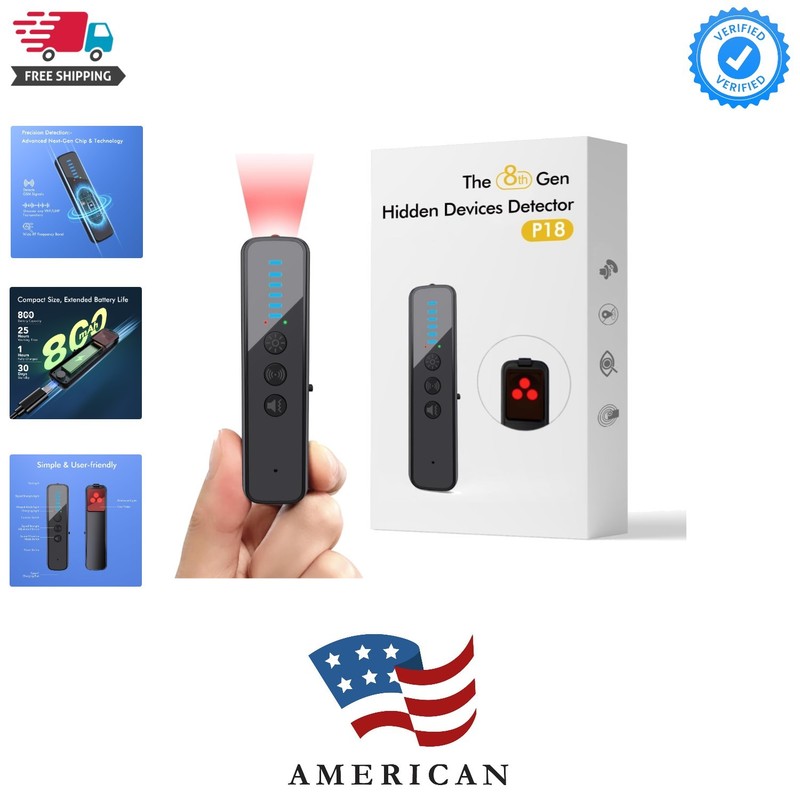 Upgraded Hidden Camera Detector – AI-Powered Anti-Spy Device, GPS Tracker & B…