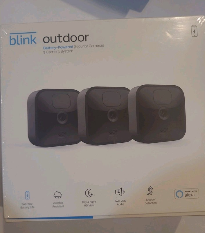 Blink Outdoor Battery-Powered Wireless Security Camera 3rd Gen 3-Pack,New/Sealed