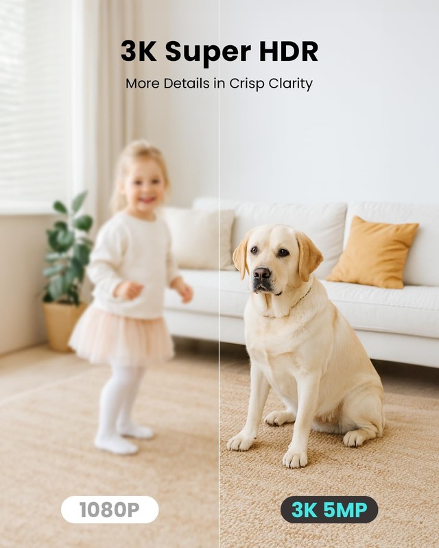 3K Indoor Security Camera 360°PTZ Home Baby/Pet Monitor, Auto Tracking,2.4/5G... gallery
