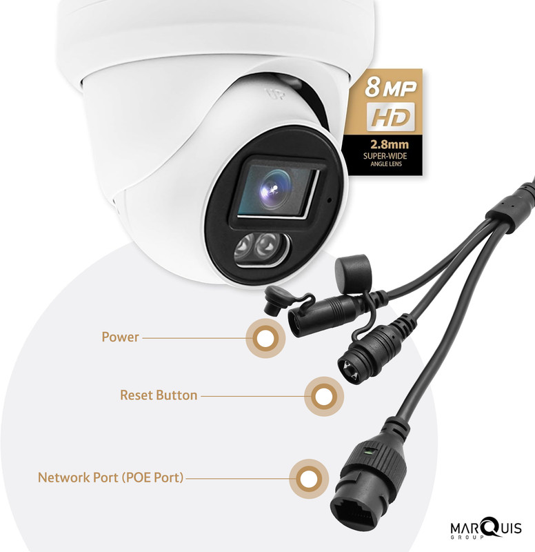 H Series 8MP 4K IP Camera PoE Turret Color Night Vision Outdoor w/ audio 2.8mm gallery