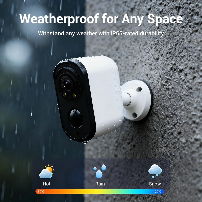 Wireless Outdoor Cameras,Battery Powered 2K Color Night Vision, 5/2.4GHz WiFi... gallery