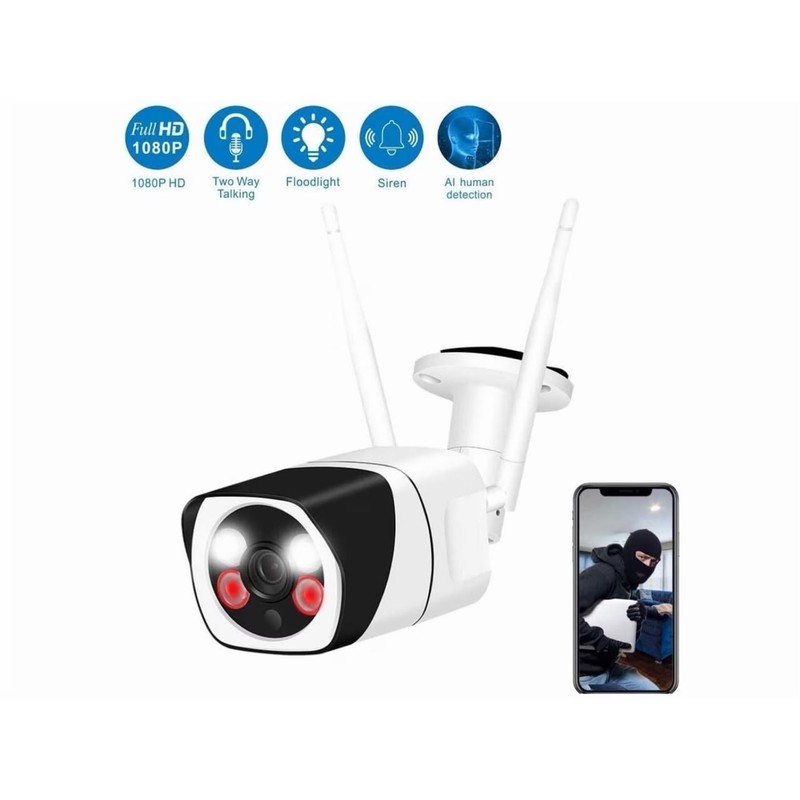 Outdoor Security Camera 1080p WiFi Floodlight Siren, Two Way Audio, Night Vision gallery