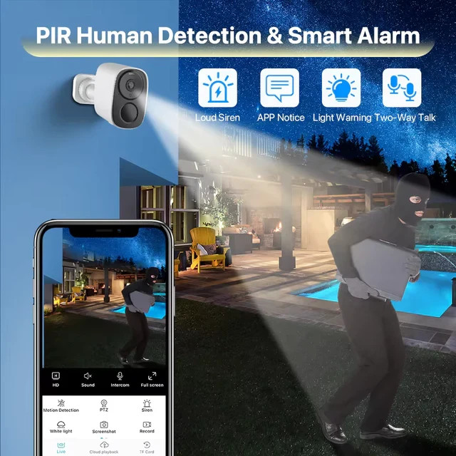 Vstarcam 2K Solar Security Camera Wireless Outdoor Battery PIR Alarm NEW gallery