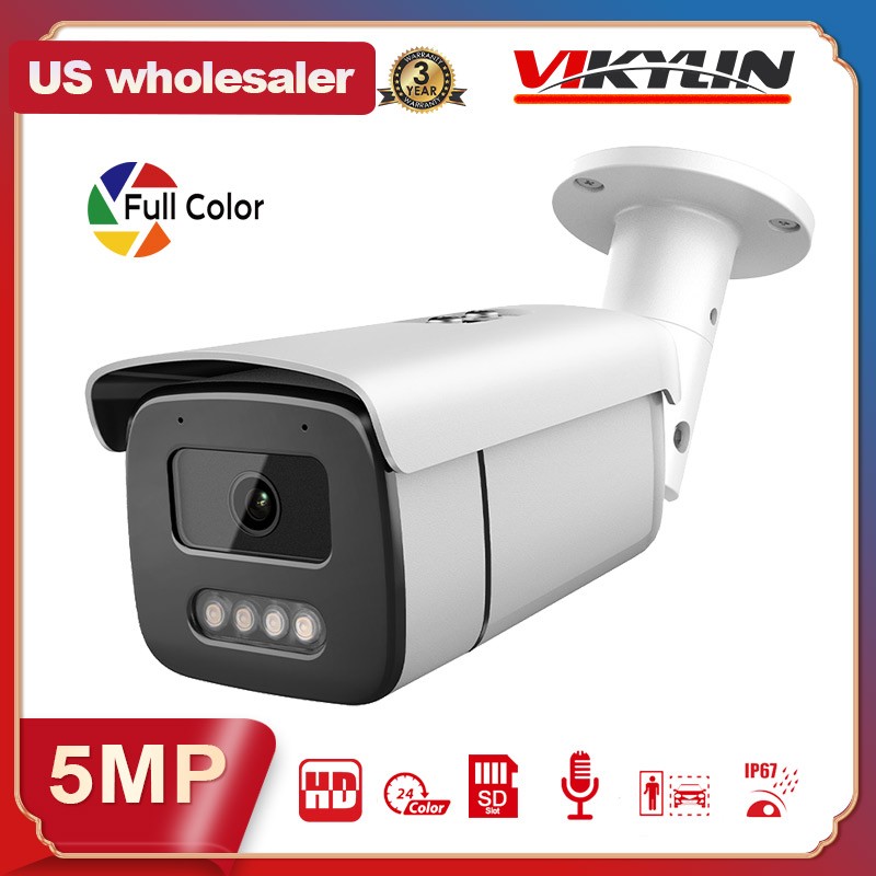1-30pcs Vikylin 5MP Security Bullet IP Camera POE Mic Full Color CCTV 3.6mm Lot gallery