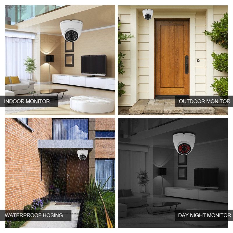 Analog CCTV Camera HD 1080P 4-in-1 1 Count (Pack of 1), White gallery