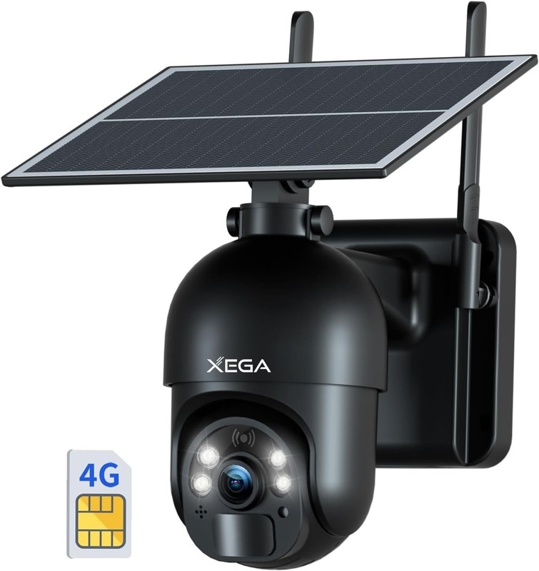 4G LTE Solar Security Camera with 2K HD Night Vision - 360° PTZ View, Waterproof gallery