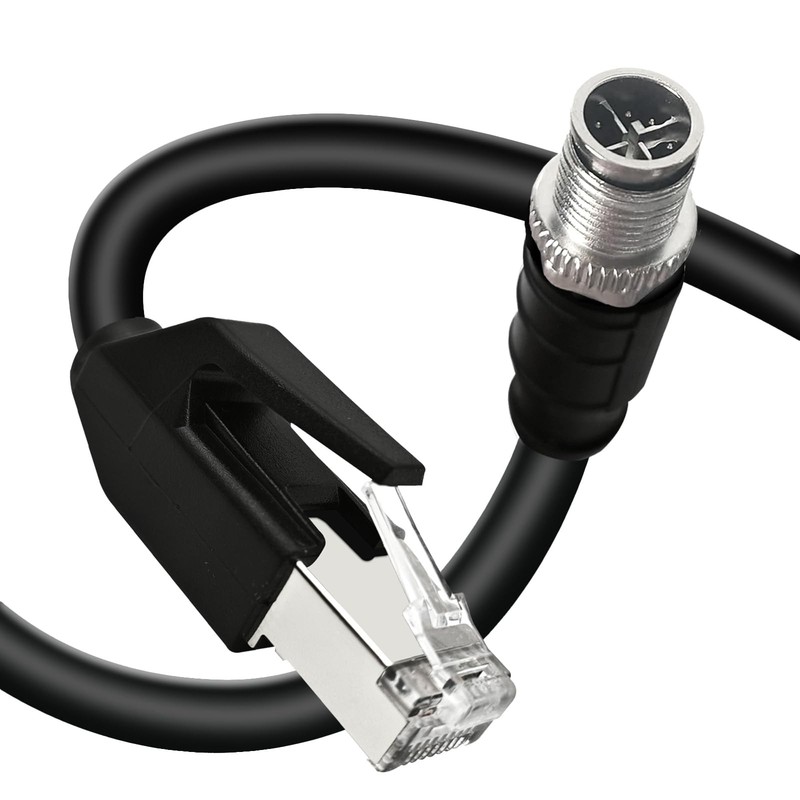 32.8FT M12 8 Pin X Code Male to RJ45 Industrial Ethernet Cable High Flexible …