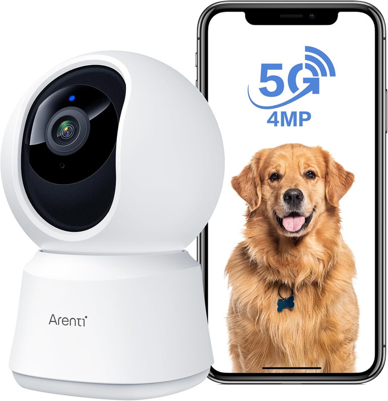 5G Indoor Security Camera, 4MP Pet Camera with Speaker for Dog/Cat, Baby Monitor
