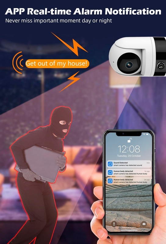 WiFi Security Camera Dual Lens Home Surveillance IP CCTV Pet Cam Monitor gallery