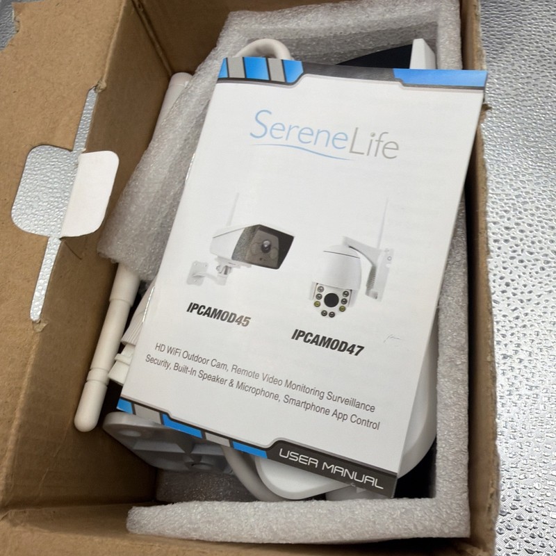 SereneLife IPCAMOD45 1080p Outdoor IP Camera Smart Wi-Fi Motion Night Light NEW