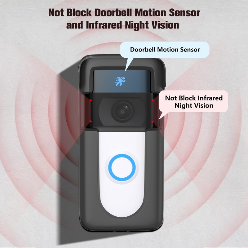 Adhesive Doorbell Mount Compatible with Ring Video 1/2/3/3 Black gallery