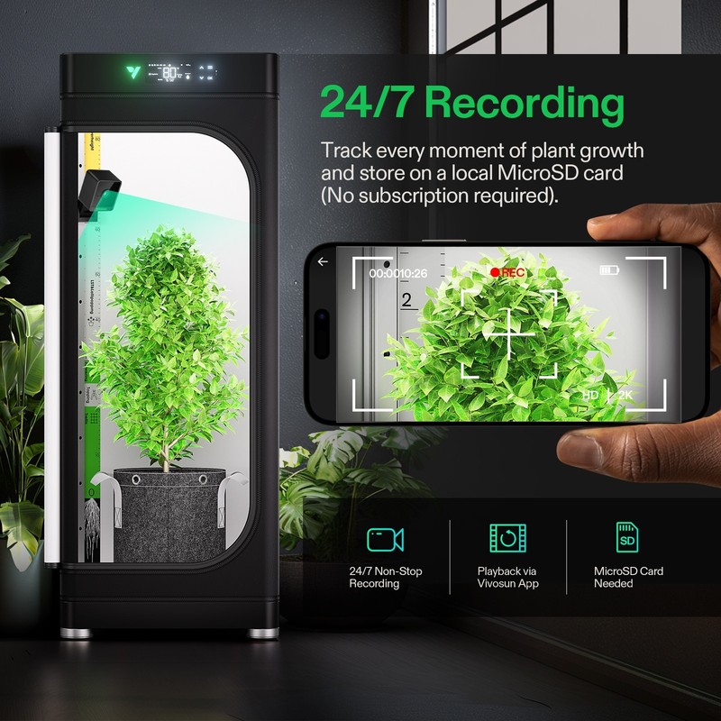 VIVOSUN GrowCam C4 2K QHD Smart WiFi Camera Plant Monitor Timelapse Night Vision gallery