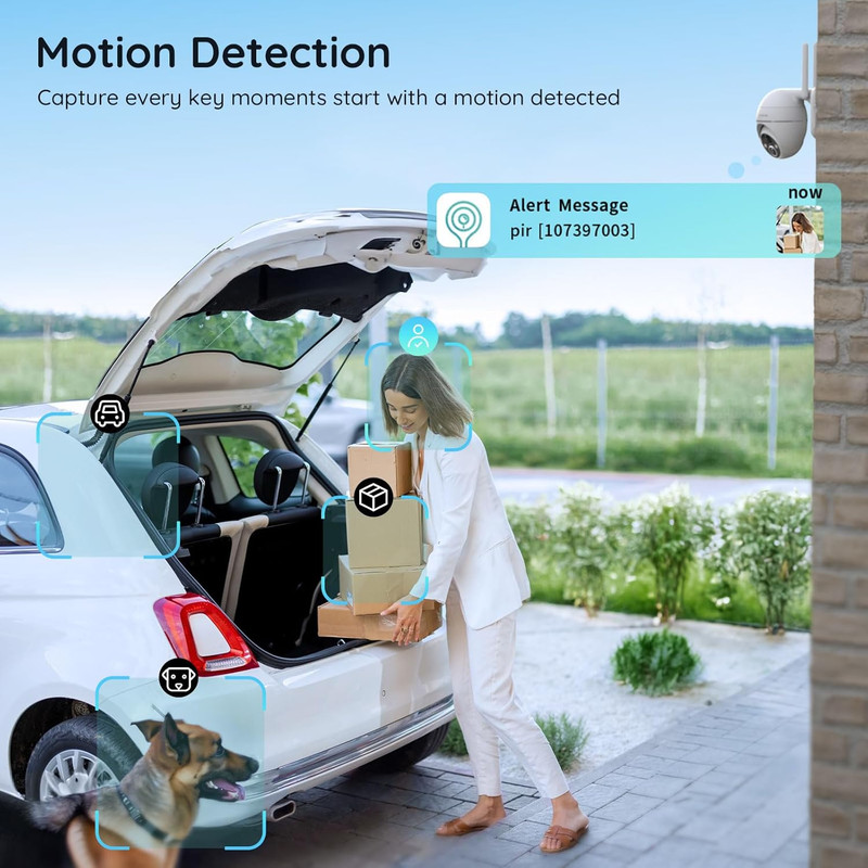 Solar Security Camera Wireless Outdoor - 2K Wifi Battery Powered Solar Camera, C gallery