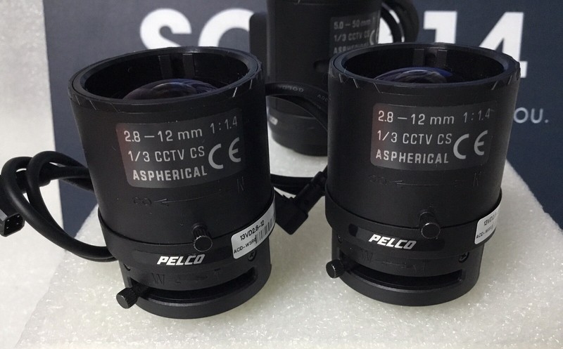 Lot 3 PELCO Security Camera Lenses 2.8-12mm 5-50mm Auto Iris 1/3 CS 1:1.4 TESTED gallery