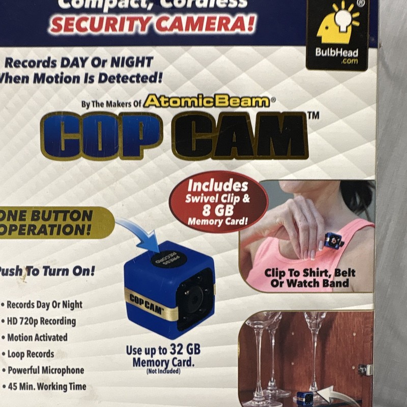 Atomic Beam Cop Cam Wireless Motion HD 720p Night Vision Audio, 8GB Blue gallery