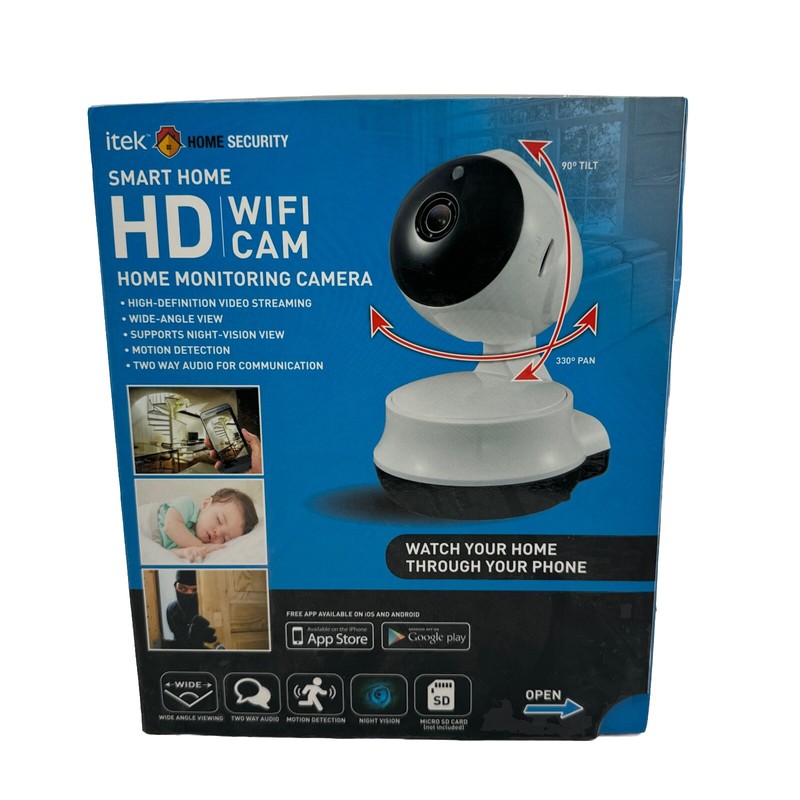 Itek Smart Home HD WI-FI home Monitoring Security Camera Damage Box
