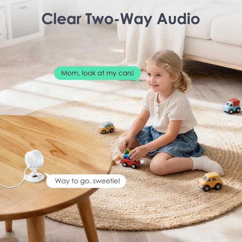 Smart Baby Monitor & Pet Camera with Night Vision and Alexa Integration - 2-Pack gallery
