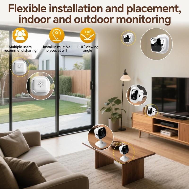 3MP 2K Window Camera, 2.4GHz & 5GHz WiFi Indoor Cameras for Home Security wit... gallery