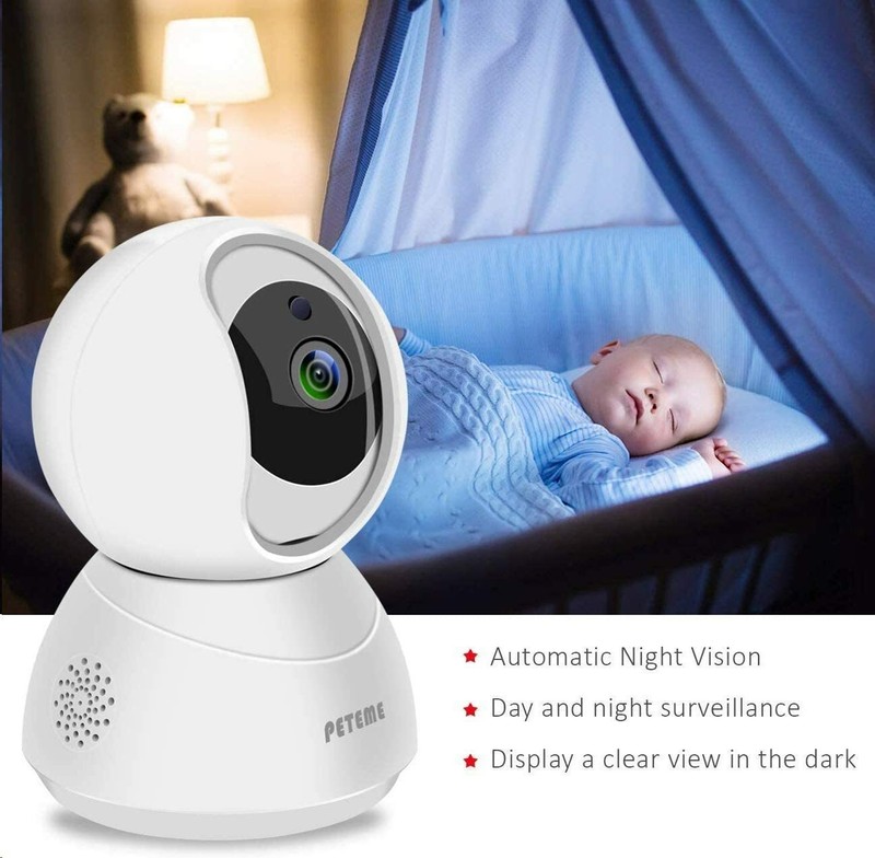 Peteme Baby Monitor 1080P FHD Home WiFi Security Camera Sound/Motion Detection w gallery