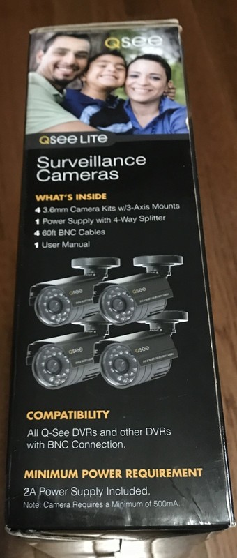 Brand new Sealed retail box Q-SEE 4 PACK QM4803B-4 COLOR SECURITY + CABLE KIT gallery