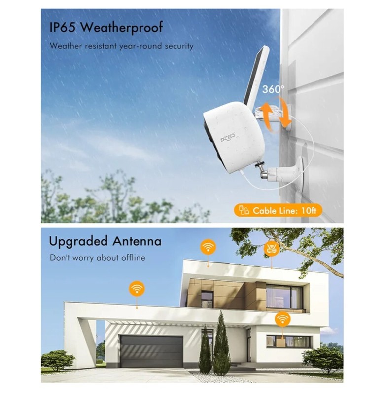 Solar Security Cameras Outdoor, 2K Battery Powered gallery