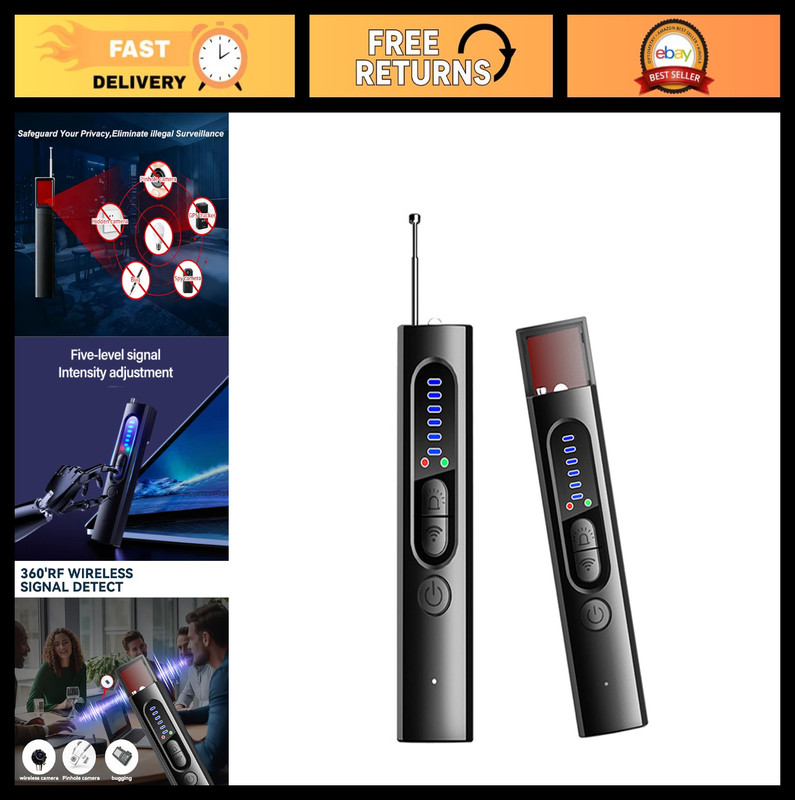 RF Bug Detector & Wireless Signal Scanner | Hidden Camera Finder | 5 Sensitivity