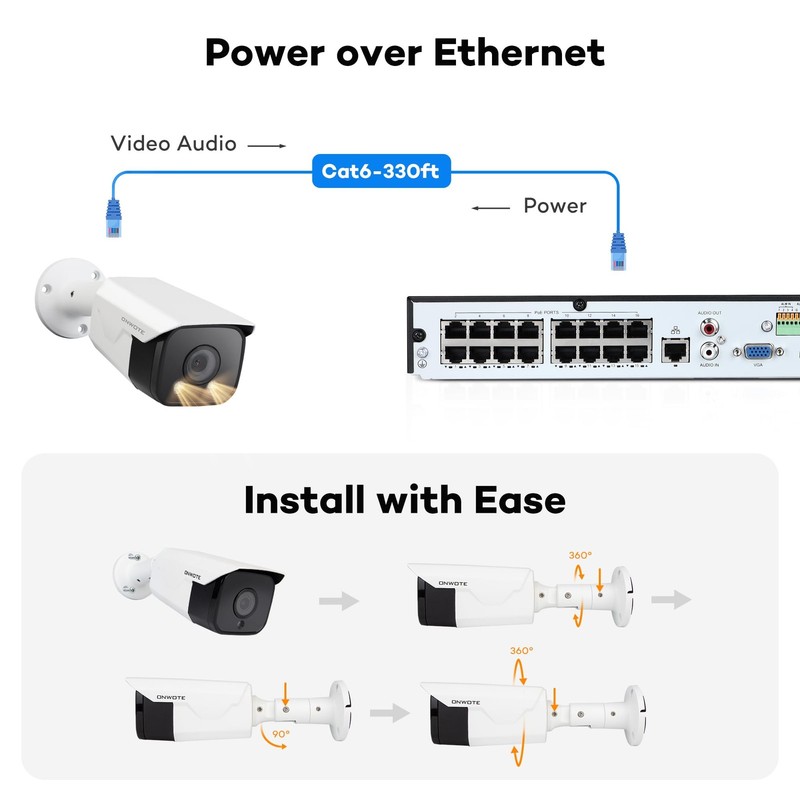 4K 8MP PoE IP Camera, Smart AI Human Vehicle Detection Activate Bright Spotli... gallery