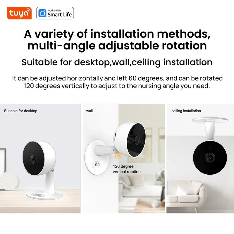 Tuya 1080P WiFi Smart Security Camera Baby Monitor Motion Tracking 2-Way Audio gallery