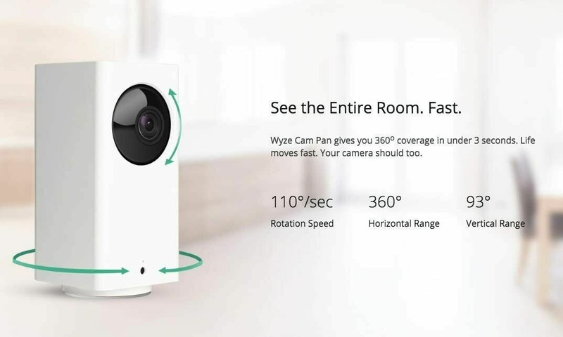 Wyze Cam Pan 1080p Pan/Tilt/Zoom Wifi Indoor Smart Home Camera with Night Vision