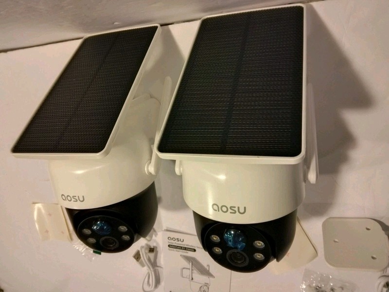 AOSU Wireless Solar Outdoor Security Cameras Bundle - 2 gallery