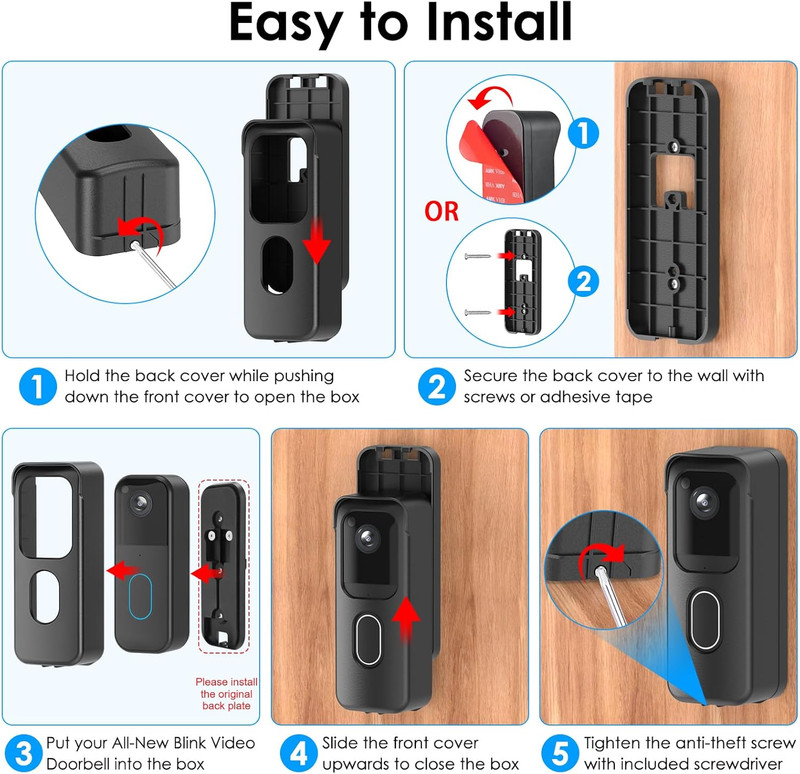 No Drill Blink Doorbell Camera Mount for All-New Blink Video Doorbell (2Nd Gen), gallery