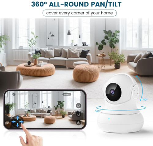 litokam Security Camera Indoor 2K, 360 Pan/Tilt Cameras 1 Pack-2.4GHz, White gallery