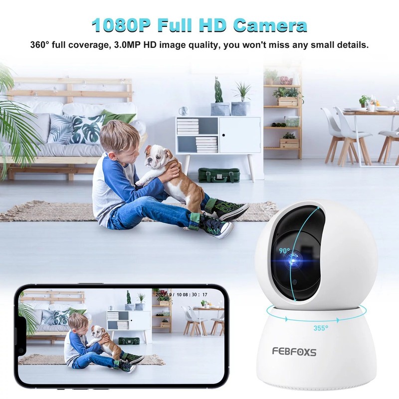 Baby Monitor Security Camera, WiFi Indoor Camera, 360-Degree Smart 1080P, Audio gallery