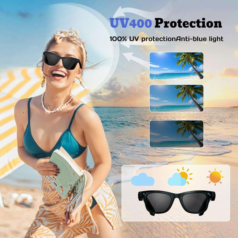 AI Smart Glasses with Voice Assistant, 8MP HD Camera Glasses, 1080P Video gallery