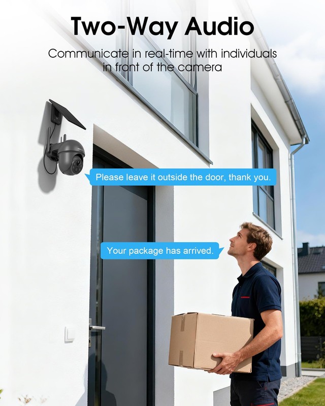 Security Cameras Wireless Outdoor Solar, 4MP 360° View Battery Powered Outdoo... gallery