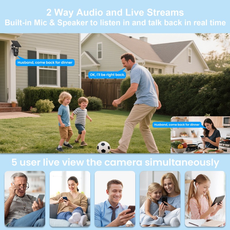 4G LTE Cellular Solar Security Camera Wireless Outdoor 2K No WiFi Pan/Tilt 360° gallery