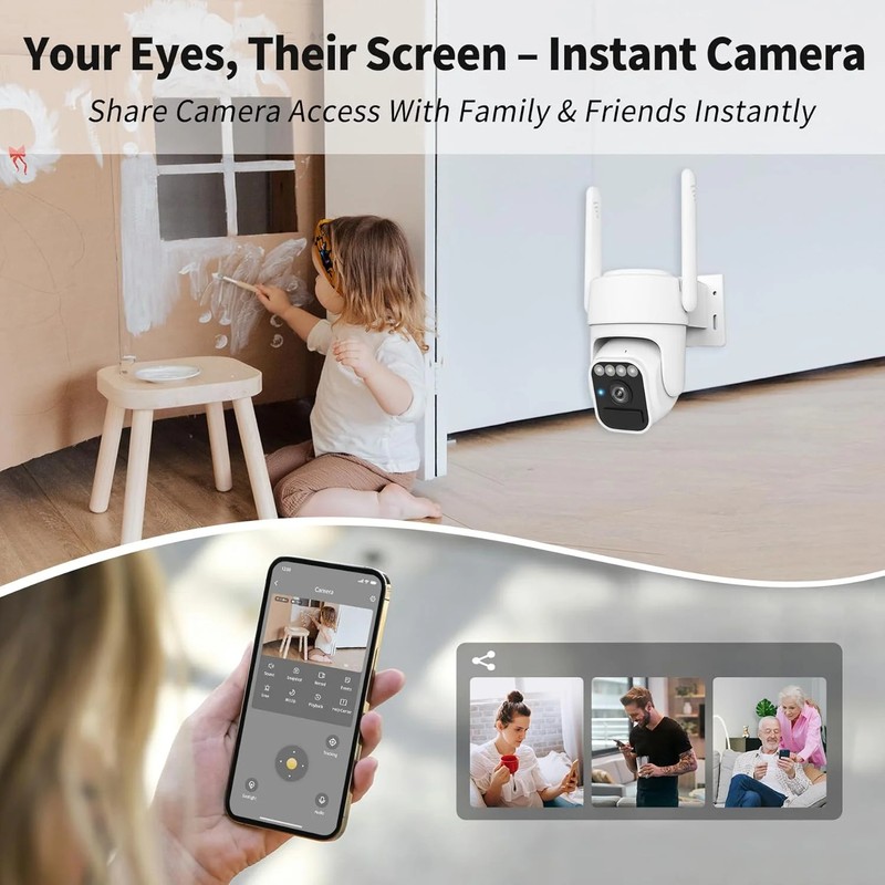 Solar Powered Security Camera, 360° Wireless Outdoor Camera,Motion Tracking, AI gallery