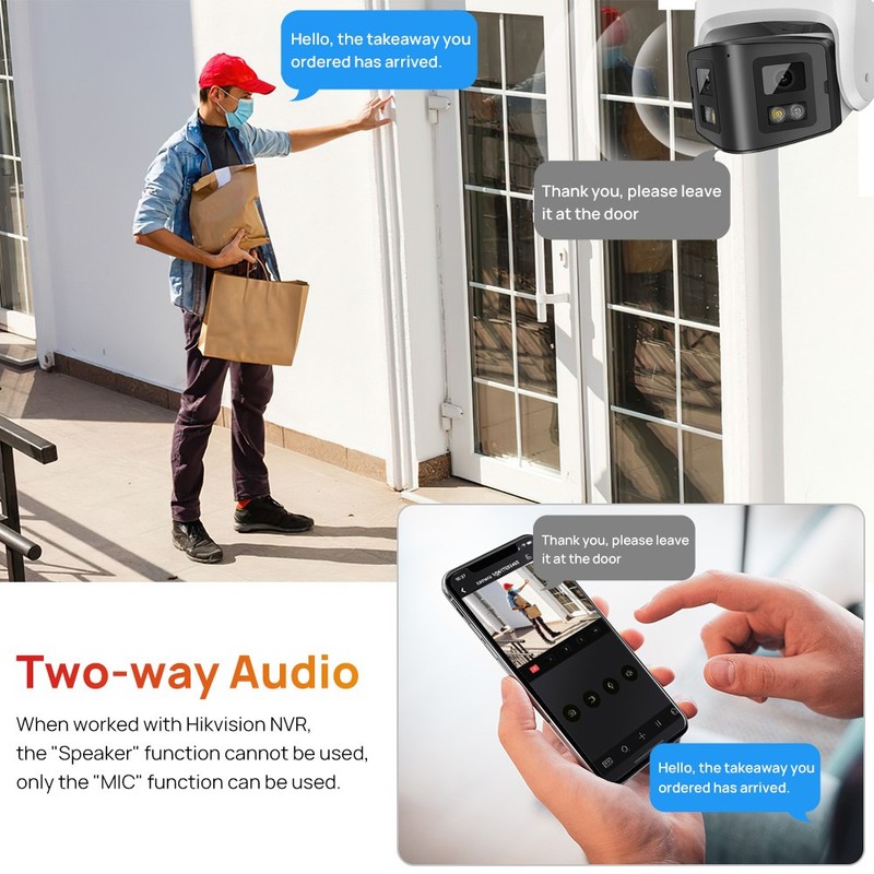 Vikylin 4MP Panoramic Security IP Camera 2-way Audio Full Color+IR Dual Lens POE gallery