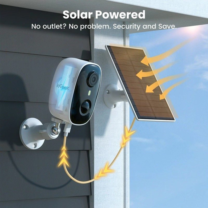 ieGeek 2K Solar Security Camera Wireless Outdoor, Night Vision, Works with Alexa gallery