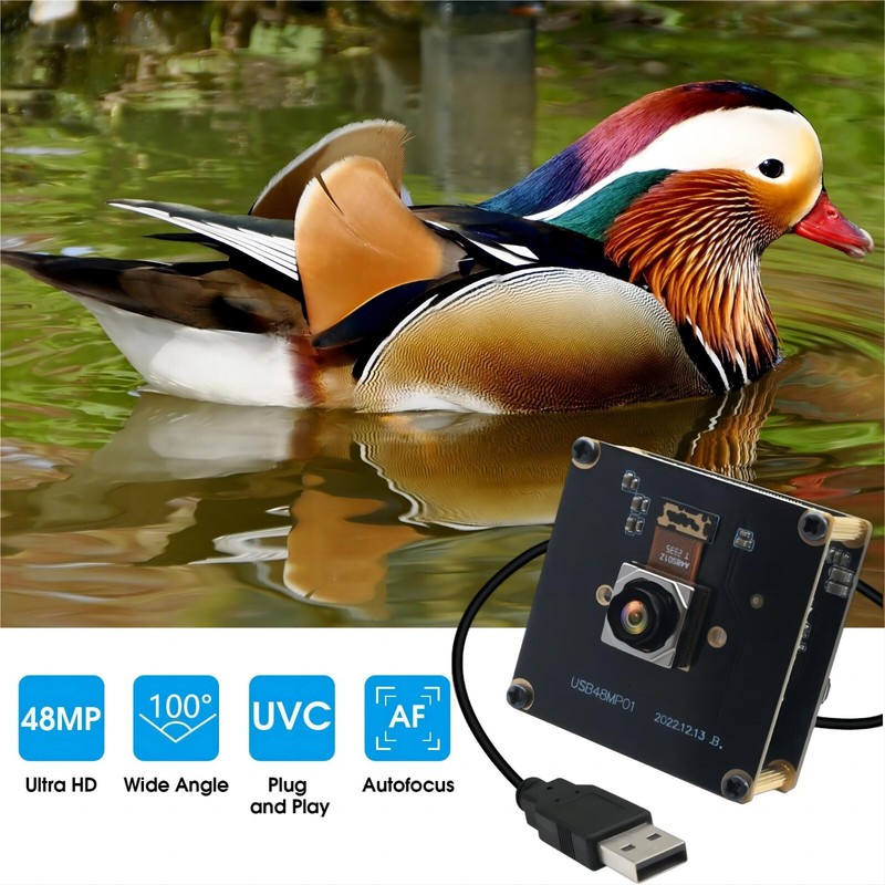 ELP 8K 48MP Fast AutoFocus Wide Angle UHD USB Camera Module with 100degree Lens gallery