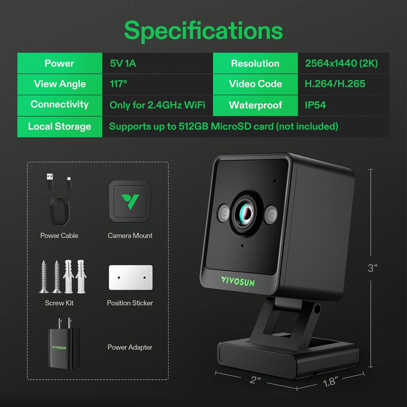 Growcam C4, 2K QHD Wifi Smart Camera for Grow Tent & Vgrow Smart Grow Box, Suppo gallery