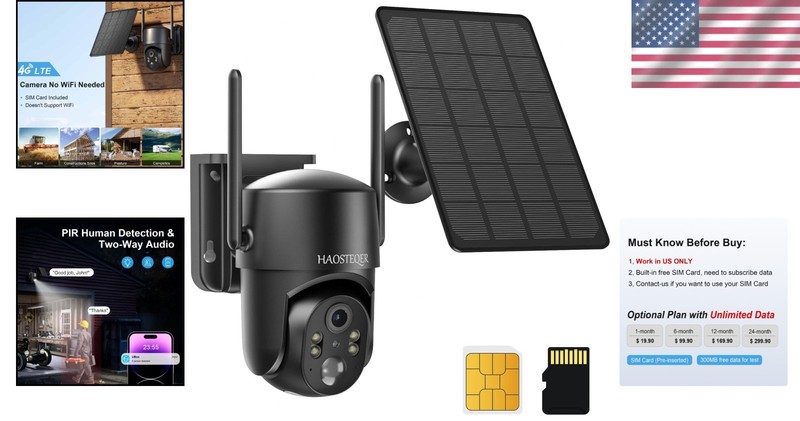 Waterproof Wireless Outdoor Camera - 2K HD Solar Security with 2-Way Talk gallery