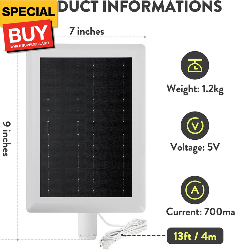 Ring Solar Panel (2nd Generation), 5W for Stick Up Cam, Stick Up Cam Pro, Spotli gallery