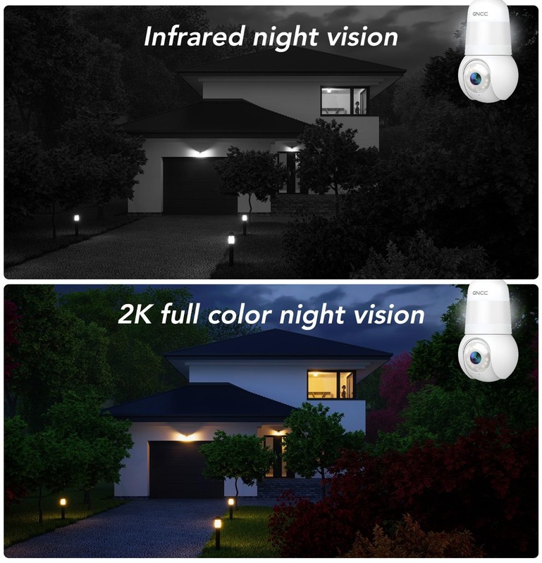 2K Light Bulb Security Camera - Outdoor, 2.4GHz, Night Vision, 2-Way Audio, Easy gallery