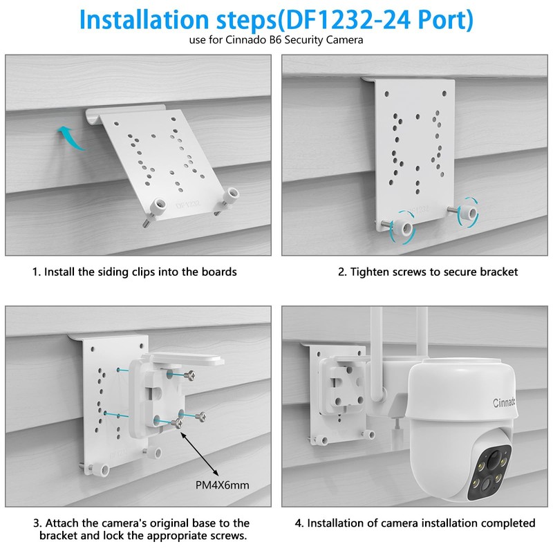 Universal Security Camera Vinyl Siding Mount Kit for AOSU, eufy, Reolink - 360° gallery