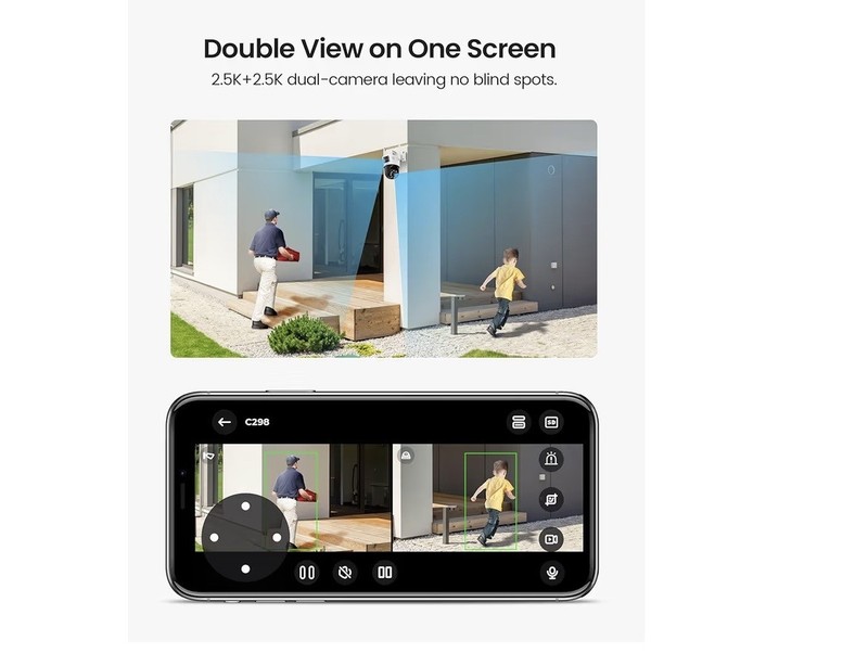 NEW -ZOSI C298 Pro 4K 8MP Dual-Lens(2x4MP) Wired WiFi PT Security Camera Outdoor gallery