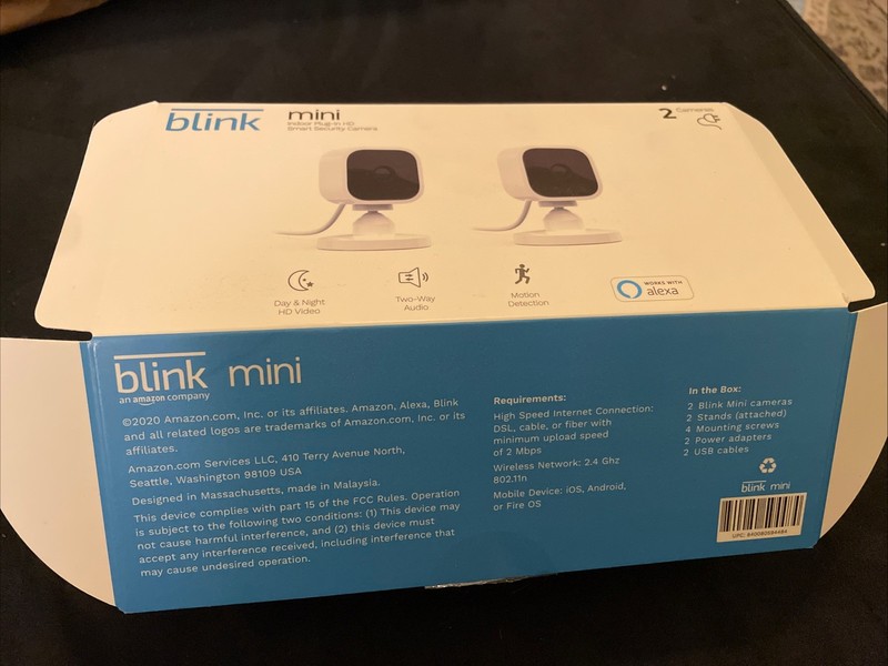 Blink Mini Indoor HD Smart WiFi Security Camera 2-Pack Wired One New In Box gallery
