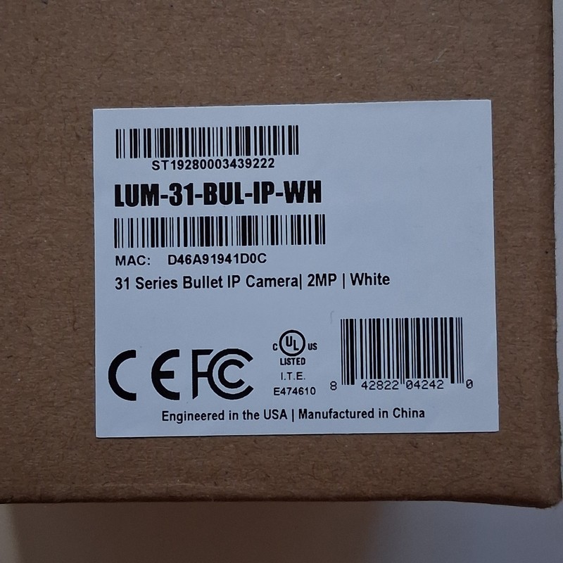 Luma LUM-31-BUL-IP-WH 31 Series Bullet IP Outdoor Camera White gallery