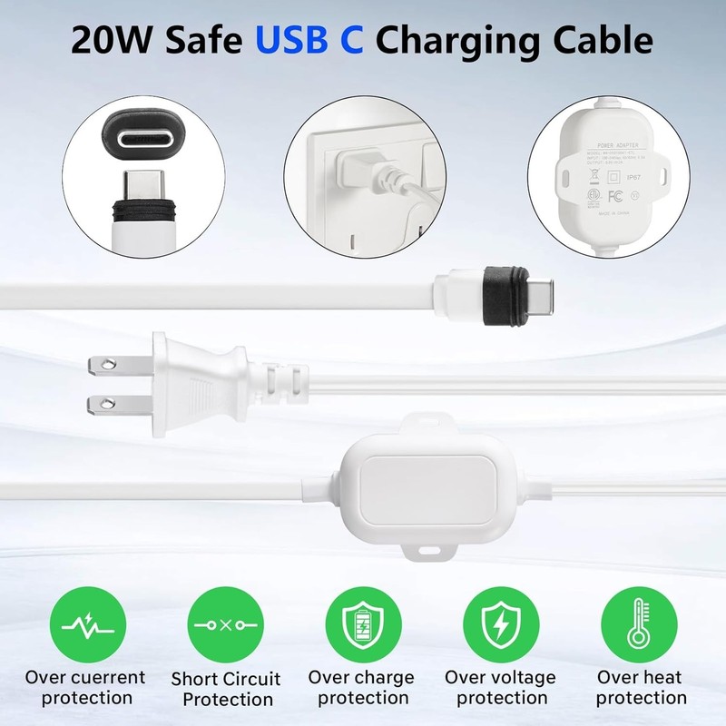 Weatherproof 25ft USB-C Power Cable for Spotlight Cam Plus Pro Outdoor Use White gallery